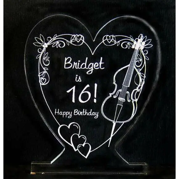 Clear Acrylic Topper with Violin
