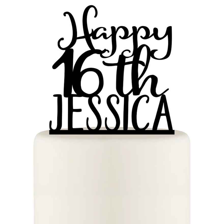 Personalized Large Black Print Topper 